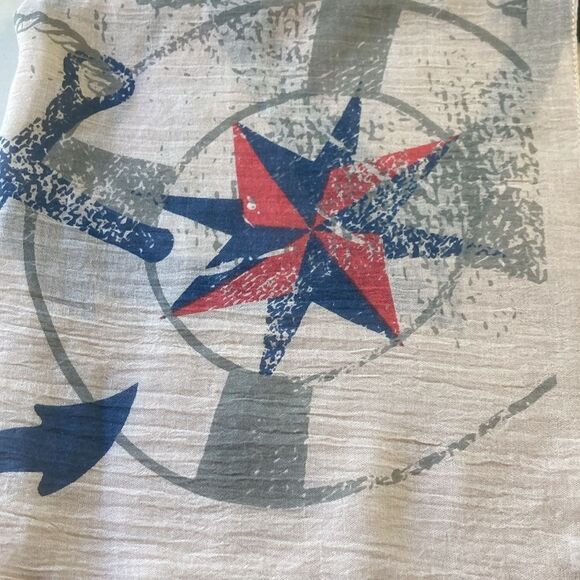 Nautical Print Lightweight Spring Summer Scarf - Picture 9 of 9